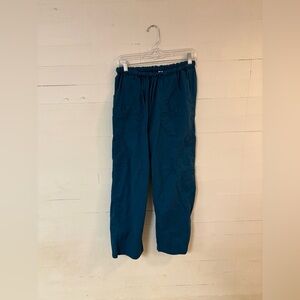 Butter-Soft Stretch Carib Blue Scrub Pants Medium Petite Cargo Pockets